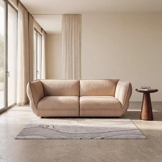 Maisons du monde Sof&aacute; de 3 plazas de tejido texturizado beige