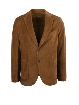 Circolo 1901 Chocolate Brown Velvet Blazer With Tailored Fit And Notch Lapels