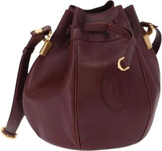 Cartier Pre-owned Bucket Bags, female, Red, Size: ONE SIZE Pre-owned Vintage Leather Bucket Bag