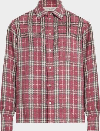 Golden Goose Mens Journey MS Embroidered Button-Down Shirt