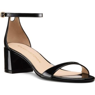 Stuart Weitzman Nudist Block Heel Sandal in Black at Nordstrom Rack, Size 5.5