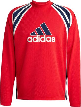 adidas Top in rete con maniche lunghe - Rosso