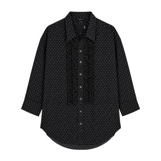 R13 Camicia con volant e cuciture sfrangiate - - Blouses & Shirts - Donna - Nero - S