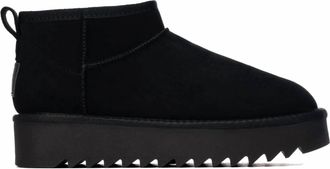 Refresh Womens Casual Platform Suede Ankle Booties In Black