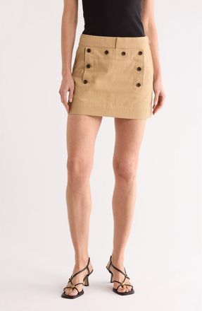 A.L.C. Elli Cotton & Linen Miniskirt in Desert Beige at Nordstrom Rack, Size 10