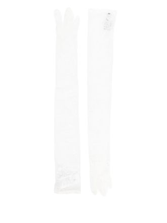 Giuseppe Di Morabito lace-floral gloves - White