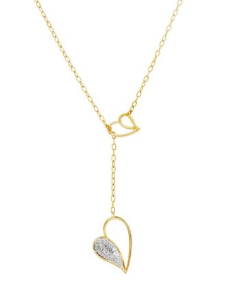 Savvy Cie Jewels Silver Diamond Lariat Necklace