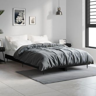 vidaXL Estructura De Cama Madera De Ingenier&iacute;a Negra 120x190 Cm Vidaxl