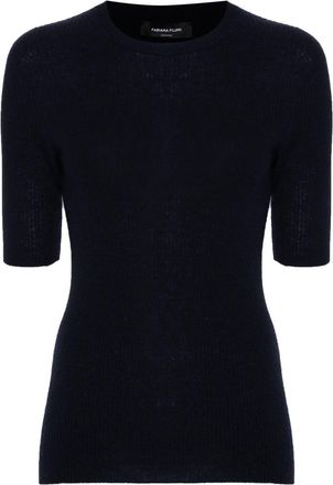 Fabiana Filippi ribbed-knit top - women - Cashmere/Silk/Virgin Wool - 46 - Blue