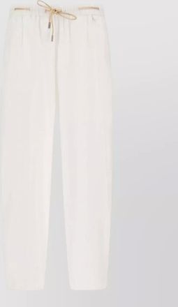 Herno trousers belt detail linen viscose blend