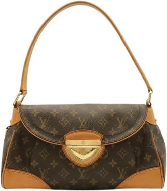 Louis Vuitton Pre-owned Canvas Shoulder Bag - Dames - Vintage Schoudertas - Bruin - ONE Size - Leer - Vintage