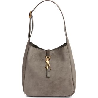 Saint Laurent Small Le 5 &Agrave; 7 Suede Shoulder Bag in Urban Grey at Nordstrom