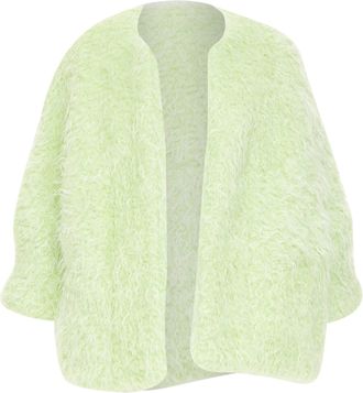 Dries Van Noten Green Mohair Loose Coat