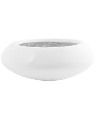 Creative Displays Inc. Outdoor Glossy White Fiberstone Pot