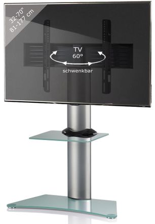 ebuy24 Ebuy24 - Soporte De Tv Vcm Con Suelo Intermedio De 32 A 70 Pulgadas Vesa M&aacute;x. 600x400 A 30 Kg Soporte Fernseh De Aluminio Soporte De Tv Dimensiones Ap