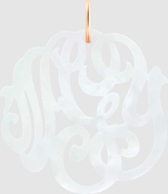 Ginette NY Pendentif Monogram Nacre Blanche Or Rose