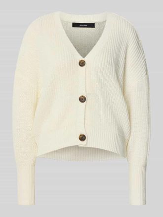Vero Moda Regular Fit Strickjacke mit Schmuckkn&ouml;pfen Modell LEA in Weiss, Gr&ouml;&szlig;e L