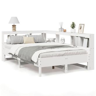 Berkfield Home Decorative Bookcase Bed without Mattress White 120x200 cm Solid W | Size: Small Double