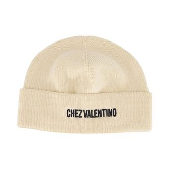 Valentino Garavani Accessories, male, Beige, ONE SIZE, Chez Valentino Beanie