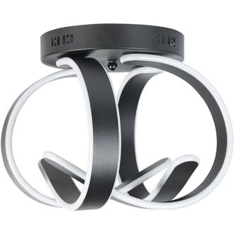 Beliani Plafoniera Moderna Illuminazione Integrata Luci LED Forma Spirale Metallo Nero Nura