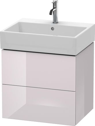 Duravit Mueble Bajo Encimera Duravit L-cube, De Pared, 2 Cajones, 58,4 X 45,9 Cm, Para Vero Air 235060, Color: Laca Blanca Lila Alto Brillo - Lc627502727