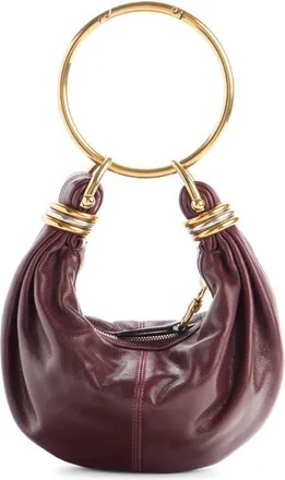 Chlo&eacute; Mini Bracelet Leather Hobo Bag in Grenat at Nordstrom