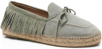 Free People Faraway Fringe Espadrille in Mint Suede at Nordstrom, Size 10