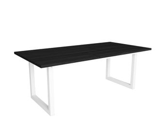 Skraut Home Skraut Home - Mesa De Comedor, 10 Comensales, 200, Robusta Y Estable Gracias A Su Estructura Y Patas Macizas, Ideal Para Reuniones Familiares, Negro, 