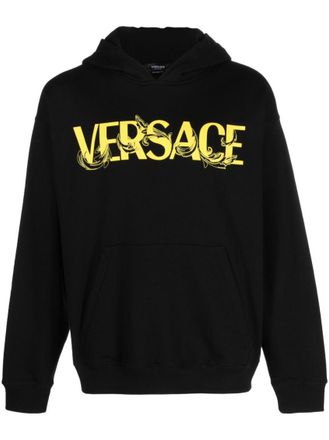 Versace Black Logo Fleece Hoodie