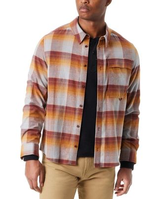 G.H. Bass & Co. Bass Outdoor Shirt Men Multi Plaid Stretch Flannel Classic Fit Button-Up UPS1297