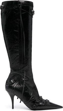 Balenciaga 90mm Cagole boots - women - Leather/Leather/Leather - 36,5 - Black
