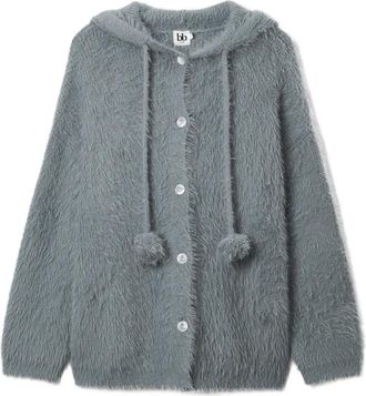 B+ab Vest met capuchon en pompon - Grijs