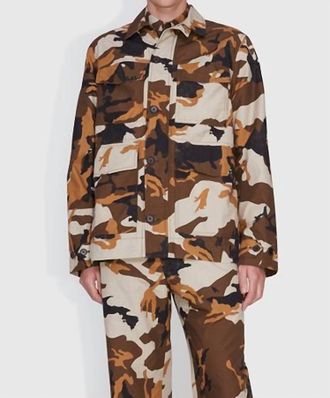 Wood Wood Avenir Crispy Ripstop Shirt In Camo