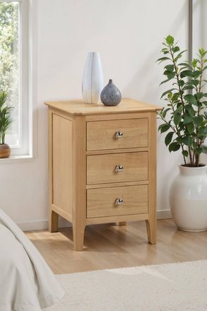 Julian Bowen Cotswold 3 Drawer Bedside Table in Light Oak
