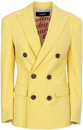 Dsquared2 Blazerjas - Dames - Blazers - Geel - XS - Wol - Jassen
