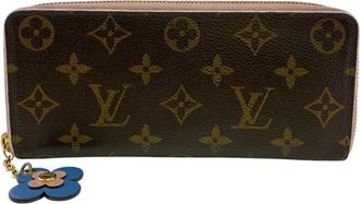 Louis Vuitton Monogram Blue Pink Leather Long Wallet (Bi-Fold) (Pre-Owned)