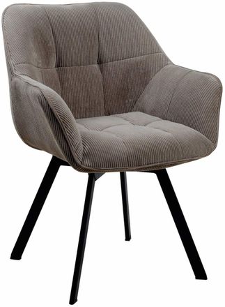 Clp Silla de comedor con reposabrazos en Pana Marr&oacute;n