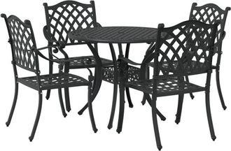 vidaXL 5-Piece Garden Dining Set in Black Cast Aluminium vidaXL