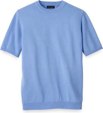 Paul Fredrick Supima Cotton Crew Neck Sweater in Blue at Nordstrom, Size Xx-Large