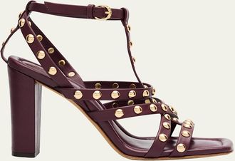 Ulla Johnson Bijou Studded Caged Block-Heel Sandals