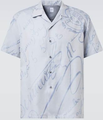 Berluti Printed cotton, wool, and silk bowling shirt