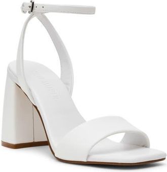 Steve Madden Messa Ankle Strap Sandal in White Leather at Nordstrom, Size 9.5