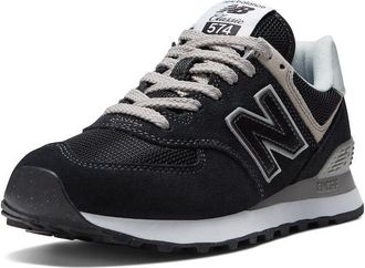 New Balance Womens 574 Sneaker, Black Light, 3 UK