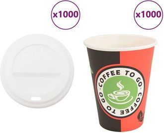vidaXL Vasos De Caf&eacute; De Papel Con Tapa 1000 Uds 4oz 100ml Vidaxl