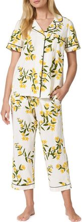 Bedhead Pajamas Print Stretch Organic Cotton Jersey Crop Pajamas in Carolina Jasmine at Nordstrom, Size X-Large