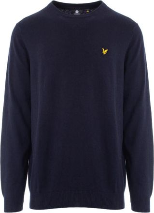 Lyle & Scott Rondgebreide trui - Heren - Ronde hals truien - Blauw - S - Katoen - Truien & Vesten