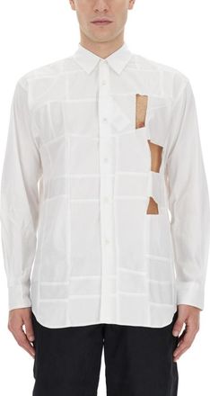 Comme Des Gar&ccedil;ons White Regular Distressed Shirt
