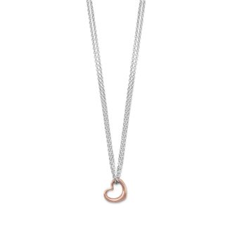 Liv Oliver 18k Rose Gold Plated & Sterling Silver Heart Necklace
