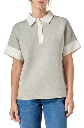 English Factory Mixed Media Polo in Heather Grey/white at Nordstrom, Size Medium
