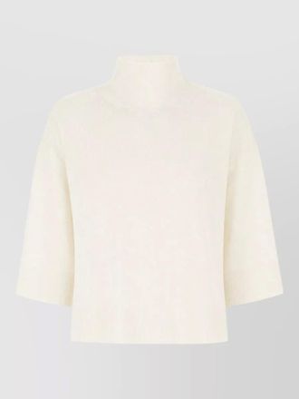 Fabiana Filippi high neck knit top half sleeves ribbed